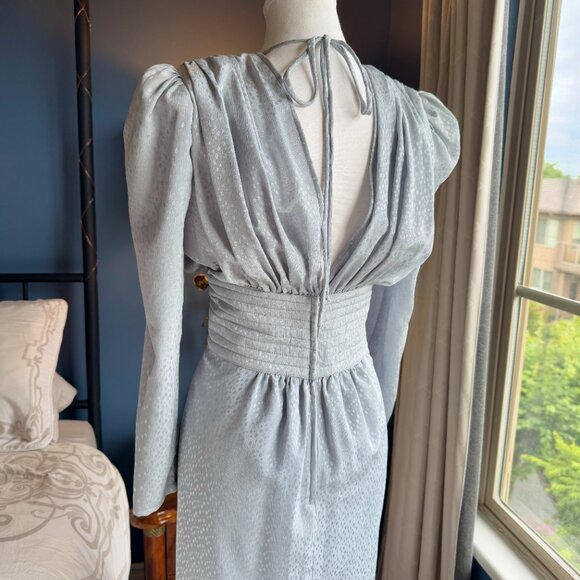 Vintage Ice Grey-Blue Long Sleeved Dress - Picture 8 of 13